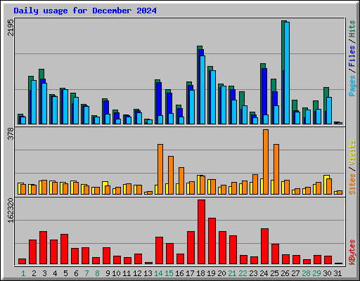 Daily usage for December 2024