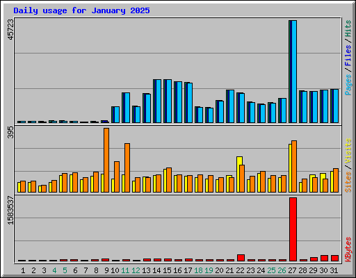 Daily usage for January 2025