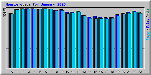 Hourly usage for January 2023