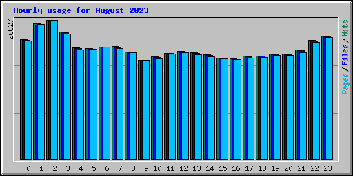 Hourly usage for August 2023