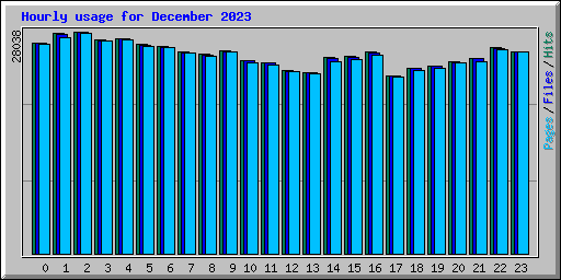 Hourly usage for December 2023