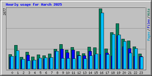 Hourly usage for March 2025